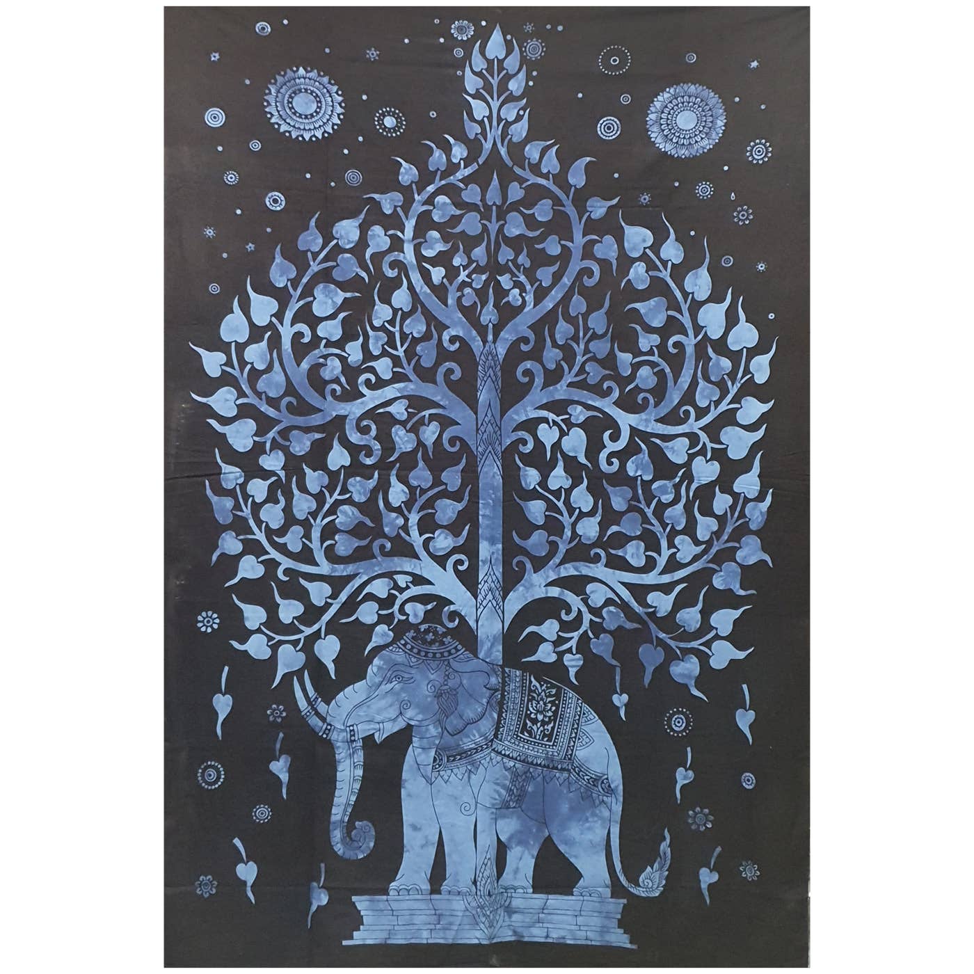 Tree Of Life Elephant Tapestry: MULTI-BLUE