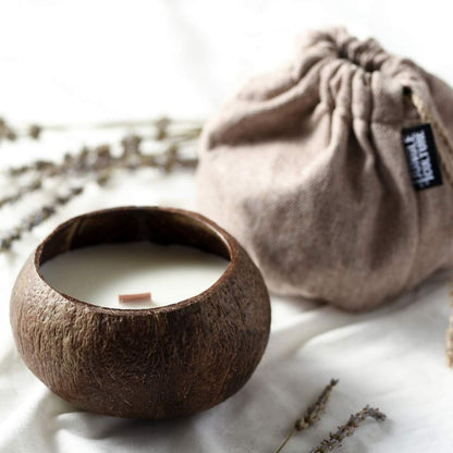 Coconut Shell Candle w/Gift Bag