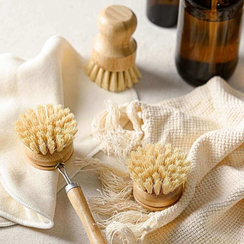 Bamboo Dish Brush Set- Eco Friendly Washing Up Brushes