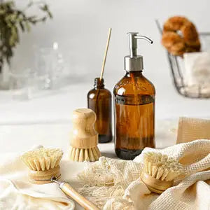 Bamboo Dish Brush Set- Eco Friendly Washing Up Brushes